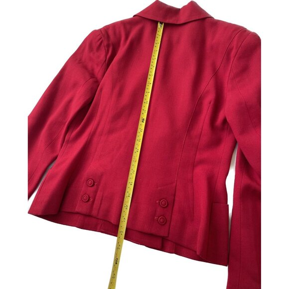 VTG Bebe 100% Wool Blazer Red Riding Fitted Classic Jacket [Size 6] Made in USA - Picture 10 of 10